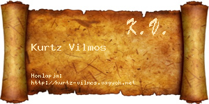 Kurtz Vilmos névjegykártya